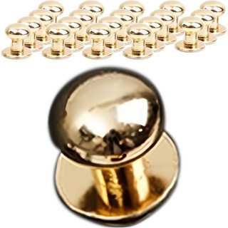 皮革工藝用和尚頭固定扣 8mm, 20個, 金色