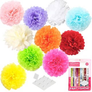 Partyshow 派對花球10入混合組+固定座10入, 多色