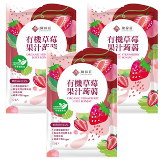 陳稼莊 有機草莓果汁蒟蒻 12包入 純素可食, 240g, 3袋