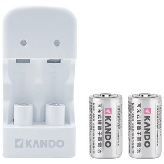 KANDO 感動 MU-123 電池充電器套組, 適用CR2/CR123A, 內附兩顆電池, 電池容量300mAh, 1組