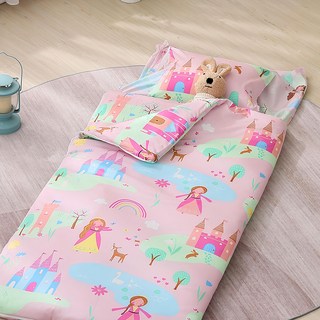 Hong Yew Bedding 鴻宇寢飾 兒童睡袋 防蹣抗菌 可機洗被胎 精梳棉 台灣製 2391, 莉雅公主 粉色