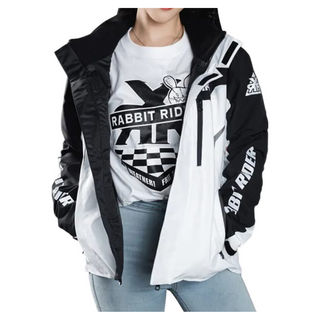 RXR RABBIT RIDER 兔騎士 絕對防禦騎士機能外套 防風保暖防潑水防摔, 黑白色, L