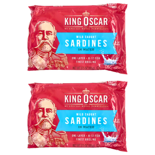 KING OSCAR 迷你沙丁魚 無鹽, 106g, 2個