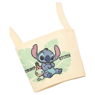 Disney 迪士尼 帆布飲料杯套 CA660-9, 史迪奇坐姿 米白色, 1個