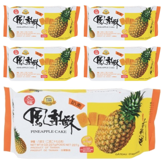 九福 素食鳳梨酥, 台灣經典果味烘焙, 酥鬆餅皮奶油香醇, 227g, 5袋