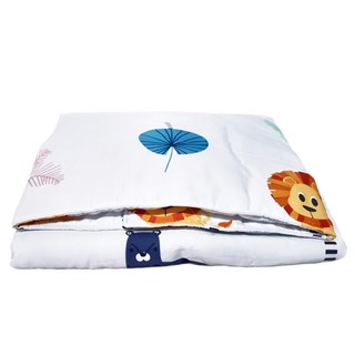 LoveCity 寢城之戀 吸濕排汗萊賽爾天絲 四季兒童小涼被, 一起耍吧 白色