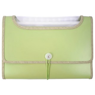 DaTaBanK 三田文具 A4開天窗12層風琴夾, 尺寸: 33.5*24.5*2.5cm, 型號: KA4-12FW-27, 材質: 聚丙烯(P.P), 綠色, 1個