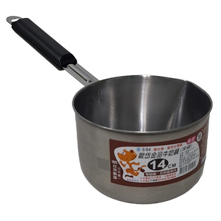 歐岱 金屬牛奶鍋 (深鍋) 愛台灣 愛用台灣鍋, 14cm, 不鏽鋼 銀色, 1個