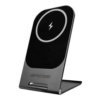 iBRIDGE 金屬支架無線充電器 磁吸設計 0.3cm超輕薄, 黑色, 1個