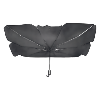 汽車遮陽傘，大小款可選，黑色，反光鋁膜，撐擊布(NC布)，鋁合金傘骨, 1個, 大款145 x 79cm