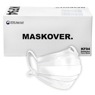 MASKOVER MF KF94 防沙塵口罩 (附掛勾), 50片, 1盒, 白色