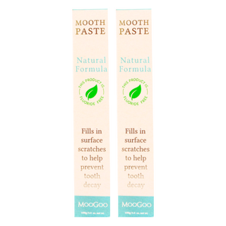MOOGOO 慕爾果 淨白無氟天然牙膏, 含小蘇打，不含SLS 糖精 甘油 二氧化鈦, 100g, 2條