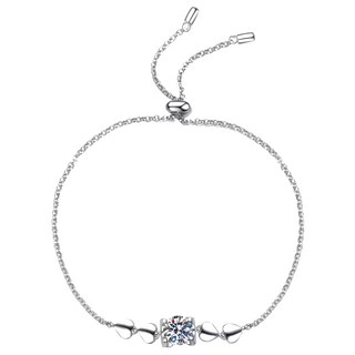 CF Diamond 心中有你手鍊 莫桑鑽 D色 FL淨度 3EX切工 S925純銀, C0033 心中有你, 1克拉