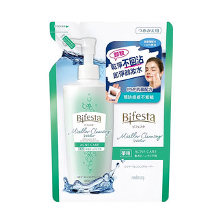Bifesta 碧菲絲特 抗痘即淨卸妝水 補充包, 保濕不殘留 輕鬆卸妝 接睫毛可用 無油配方, 360ml, 1包