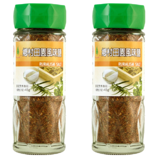 飛馬 鄉村田園風味鹽, 含香蒜粒、海藻糖等天然草本植物, 45g, 台灣產, 2瓶