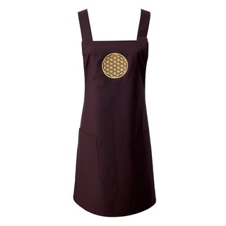 LASSLEY 蕾絲妮 生命之花圍裙 65%棉35%麻, 咖啡色, 1件
