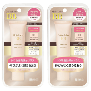 MEISHOKU 明色 MoistLabo保濕遮瑕精華BB霜 SPF50+ PA++++ (01自然), 01 白皙色, 30g, 2條