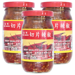 金岡 KING GARDEN 切片辣椒, 特選辣椒醬, 230g, 3罐
