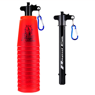 Fanxin 炫彩快手競賽疊疊杯 ABS材質 耐用高品質 底部大氣孔 附收納桿 方便整理收納, 紅色, 1組