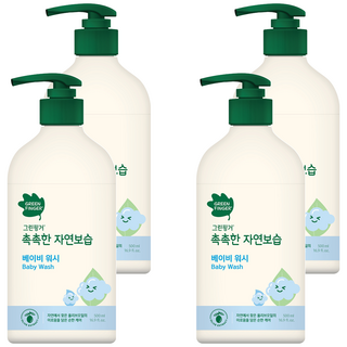 GREEN FINGER 綠手指 Chokchok 三效保濕嬰幼兒沐浴乳, 500ml, 4瓶