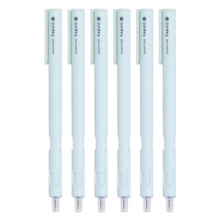 Sun-Star Topull B 前按壓原子筆 0.5mm 筆珠徑 日本產 黑色墨水, 薄荷綠, 6支