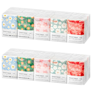 Tamsaa 三層紙巾隨身包 10張, 2袋, 10包
