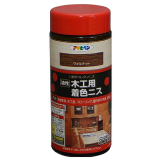 ASAHIPEN 朝日塗料 油性木器著色清漆 胡桃木 300ml, 呈現天然木質風貌, 1罐