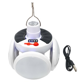 Lofor 樂活生活家 充電飛碟燈, 太陽能/USB充電, 生活防水, 高亮度, 5段亮度模式, 帶掛鉤, 1個, 單一顏色