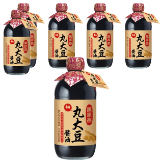 萬家香 丸大豆醬油, 100%純釀造, 使用非基因改造全粒黃豆, 無添加防腐劑, 無添加人工味精、無焦糖色素, 無農藥殘留、無有害重金屬, 450ml, 6瓶