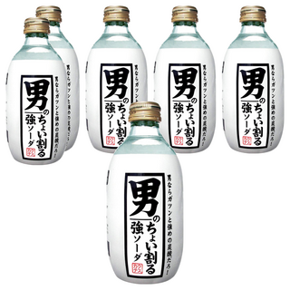 木村飲料 男人強碳酸水 日本風味 特色玻璃瓶設計, 300ml, 6瓶