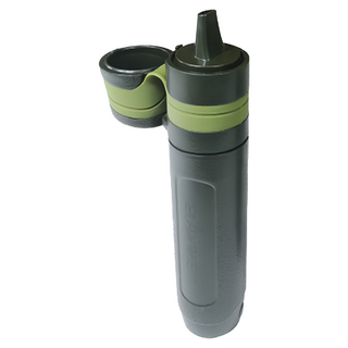 ELANWELL 戶外求生 攜帶式淨水器 附軟式水壺, 軍綠色, 1個