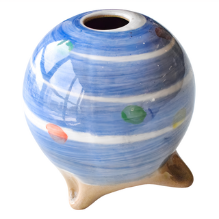 佐和陶瓷國際有限公司 藍旋三足小花器 日本製 220ml, 藍色, 1個