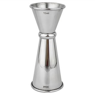 不鏽鋼雙量杯 15/30ml, 銀色, 1個