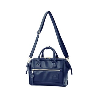 anello 新版2代輕質皮革 經典口金波士頓斜背包 AHS1041-NV, 深藍