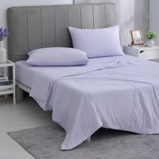 Ishur 伊舒爾 冰感S級冰科技親膚柔滑冰凍 4入組, 被子 + 床墊套 + 枕套組, 涼被200 x 150cm + 雙人床包188 x 152cm + 枕套2個75 x 48cm, 雪青紫