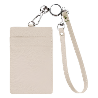 Mass 生活好物 真皮RFID防盜證件卡套 白色 隨身票卡夾, 1個