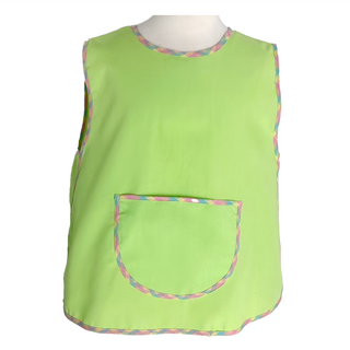 素色葫蘆型滾邊花紋輕便圍兜 10號 110~115公分 Cotton35%+Polyester65%, 葫蘆綠, 1件, 1入