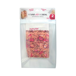 prepara 沛樂生活 食物保鮮密封夾鏈袋 可重複使用 防漏密封 儲物袋 1加侖/3.78公升, 1號袋, 2個, 1組