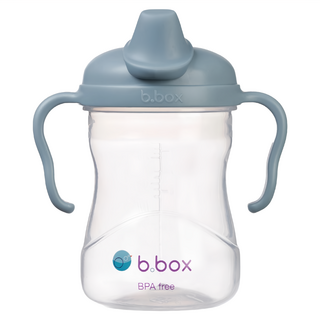 Bbox PP鴨嘴杯,莫蘭迪藍,寶寶學飲杯,不含BPA,鴨嘴柔軟,易握手柄,外出便攜, 1個, 240ml
