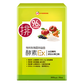 UDR 專利玫瑰晶球益菌酵素 EX Set 80種酵素 益生菌與纖維 添加珍貴活性成分, 30包, 3g, 1盒