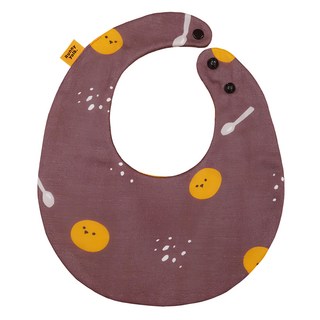 Runny yolk. 朗尼幼克 純棉口水巾, 墨紅色, 1個