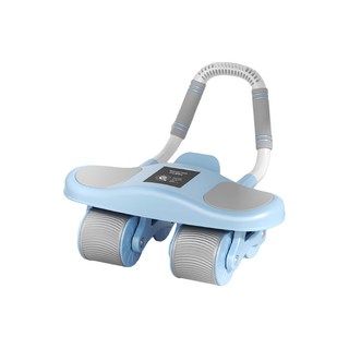 四輪健腹輪 藍色 舒適泡棉握把 加大加厚肘撐 自帶手機支架, FJ018