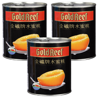 GoldReef 金礦牌 水蜜桃 易開罐, 3罐, 825g