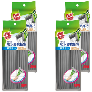3M Scotch-Brite 百利 輕巧型吸水膠棉拖把補充包 輕巧型家用級 FM24A 2個, 4包