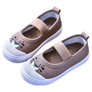 愛貝比 兒童帆布鞋 鬆緊套鞋 幼稚園室內鞋 休閒鞋, 190mm, 咖獅子