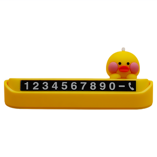 YOGiSSO 夜光臨時停車號碼牌, 可自行更換電話號碼, 底部有膠帶好固定, 黃色, 1組