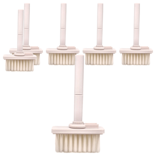 FANCY LIFE 多功能鍵盤清潔刷 尼龍刷毛彈性好 附拔鍵器 植絨海綿 金屬筆尖 高密度刷頭, 純白色, 6個