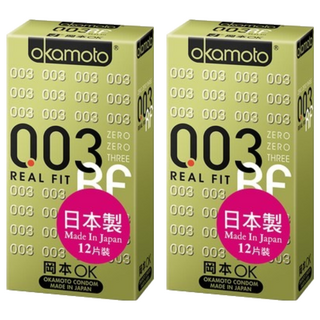okamoto 岡本 衛生套 003 REAL FIT, 12入, 2盒