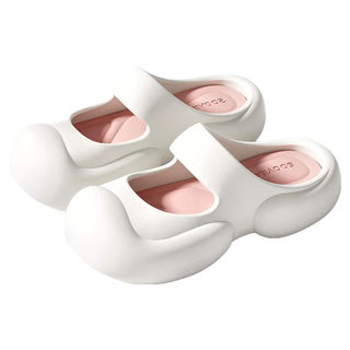 SOOYiLE 善艺 奶油泡芙增高厚底柔軟防滑涼拖鞋 EVA材質 36-37碼, 白色