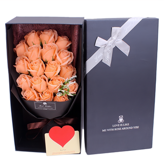 香皂花 Set, 仿真花 教師節禮物 18朵花束, 閃酷橘, 1件